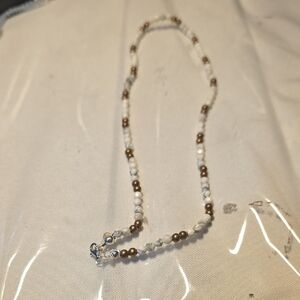 Elegant Howlite And Copper Beaded Necklace